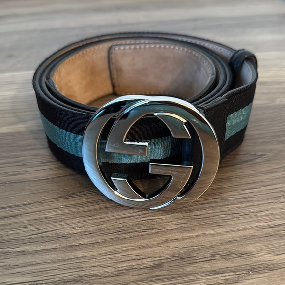 Gucci Black and Green belt - Picture 1 of 7